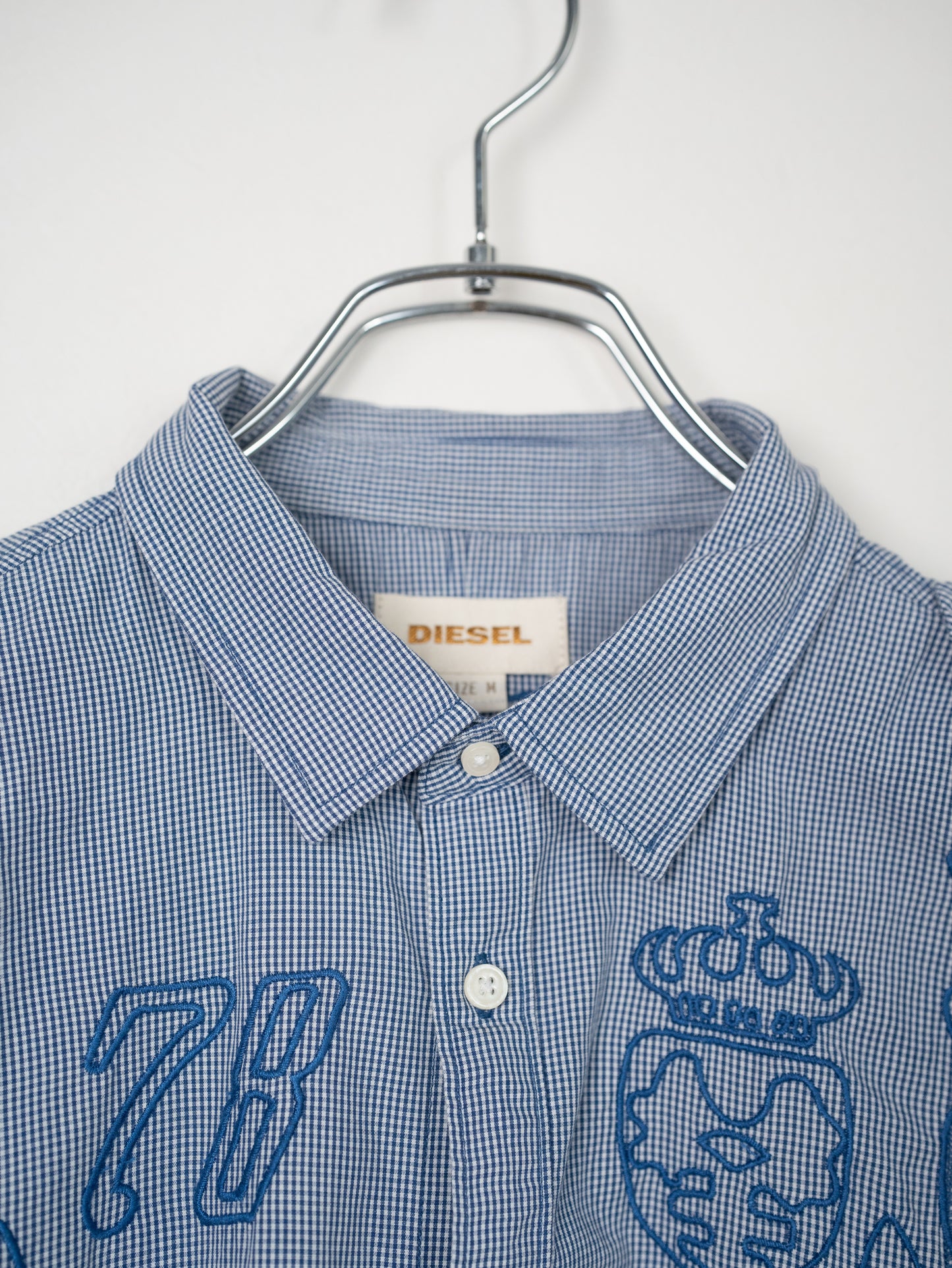 DIESEL ギンガムチェック刺繍シャツ