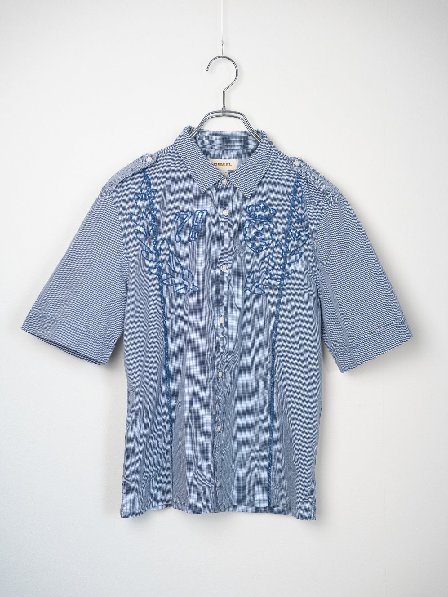 DIESEL ギンガムチェック刺繍シャツ
