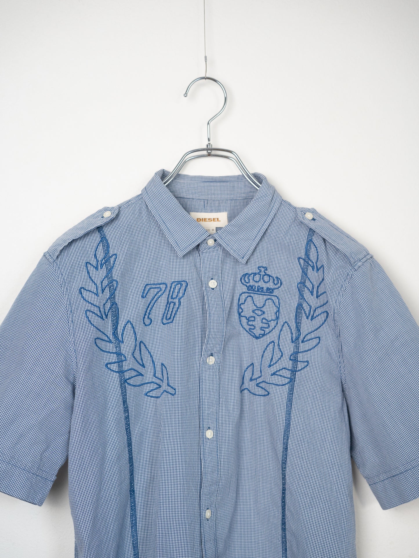 DIESEL ギンガムチェック刺繍シャツ